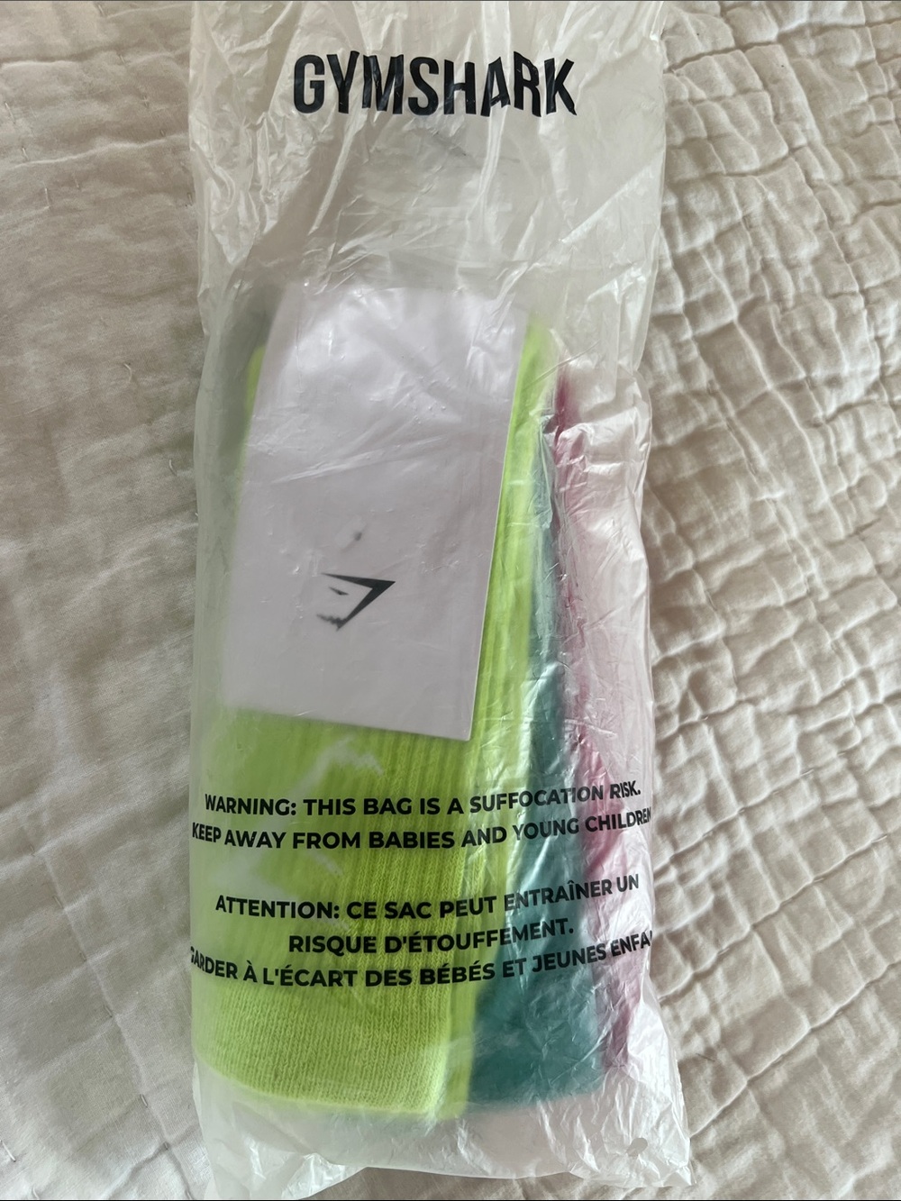 Gymshark Neon Green, Aqua & Pink 3-Pack Athletic Socks